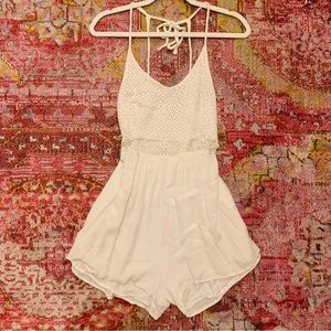 *SOLD*  “Daisy” White Lace-Eyelet Romper